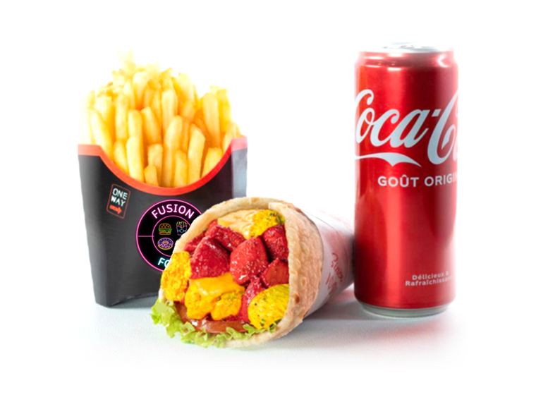 Naandwich Le Fusion en menu avec frites et boisson